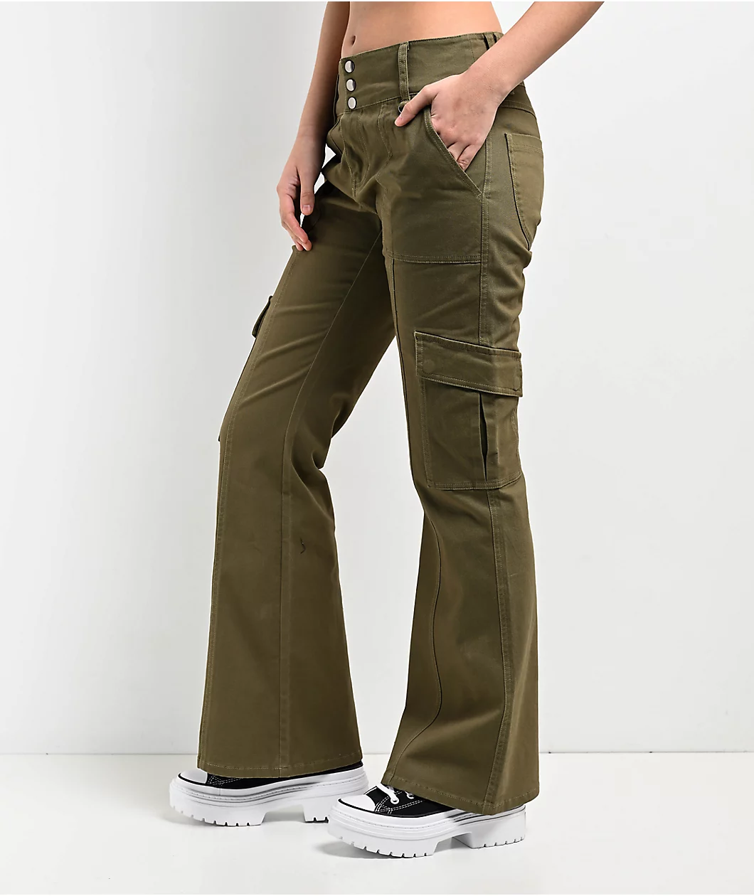 Pantalón Mujer Cargo Empyre Britt Y2K Flare - Imagen 3