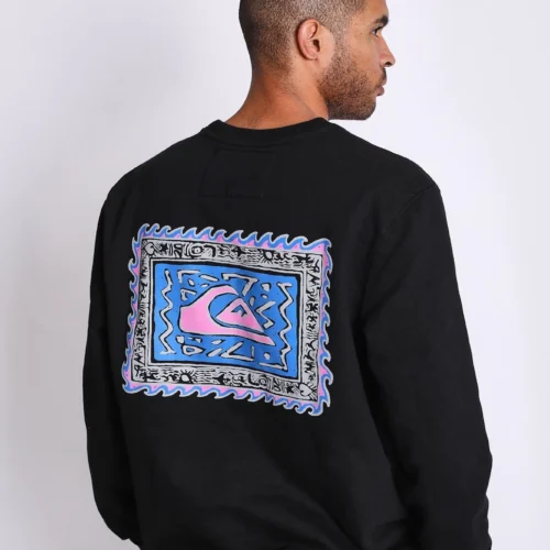 Polera Quiksilver Crew Neck Black