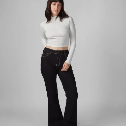 Jean Mujer DVK Flare Mid Negro